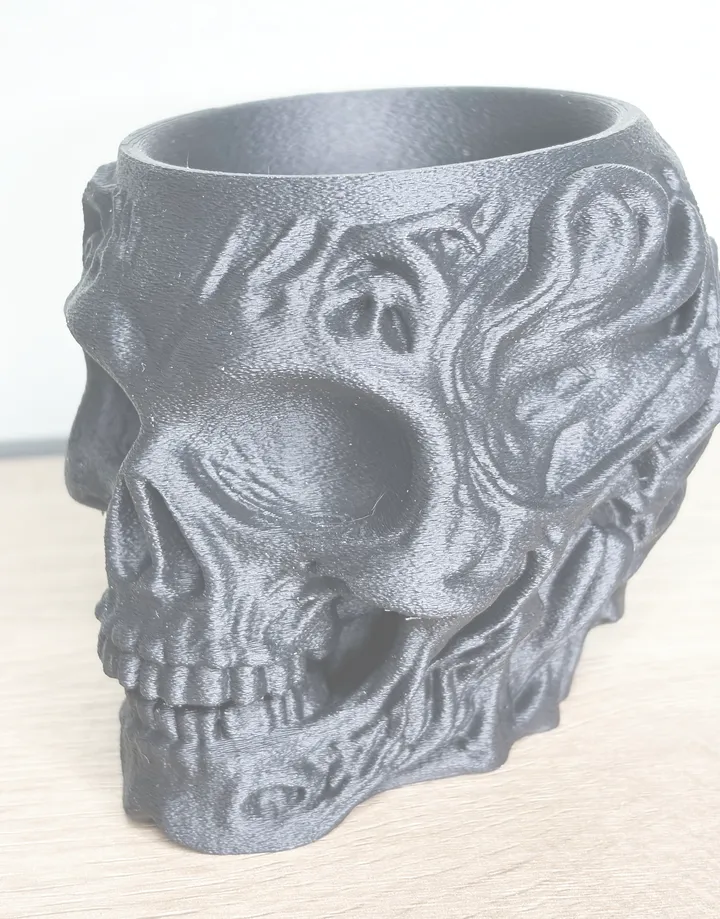 Grey Skull Planter Pen Holder — photo 1 of 3