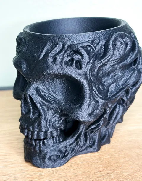Flaming Skull Planter & Pen Holder