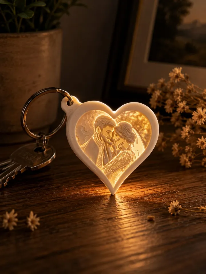 Lithophane Heart Keychain — photo 1 of 3