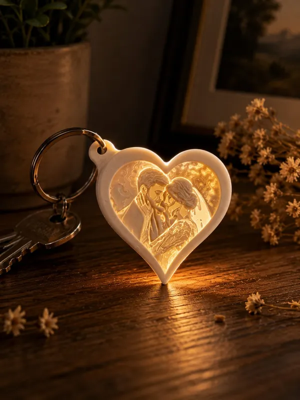 Lithophane Heart Keychain