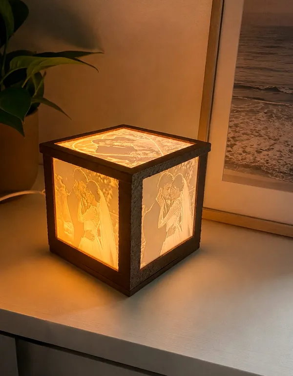 Lithophane Photo Lamp, Five Panels