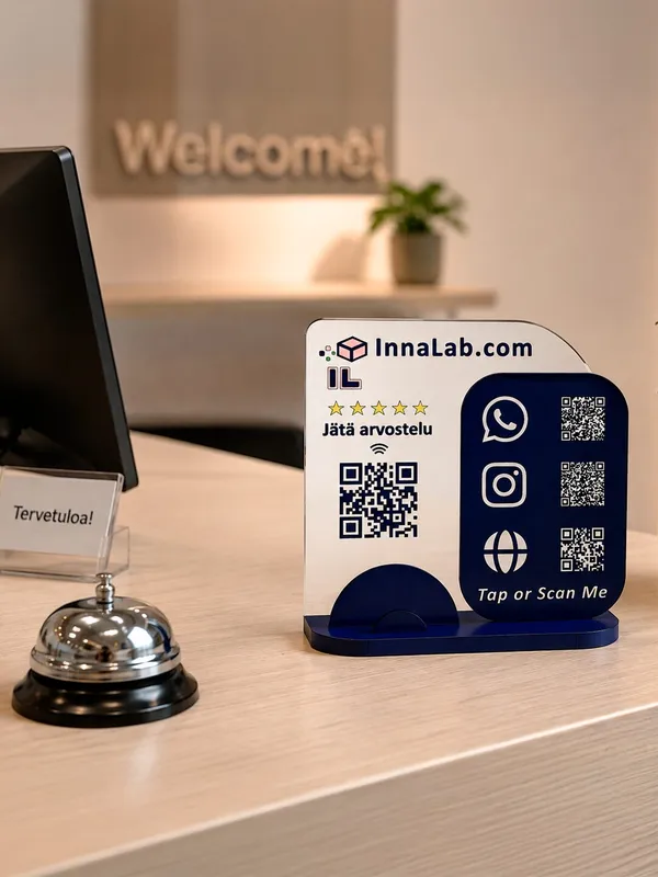 Large Reception Stand · QR + NFC