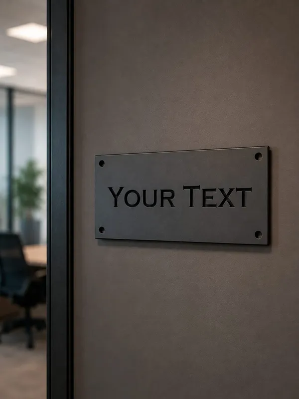 Door Sign with Visible Fixings